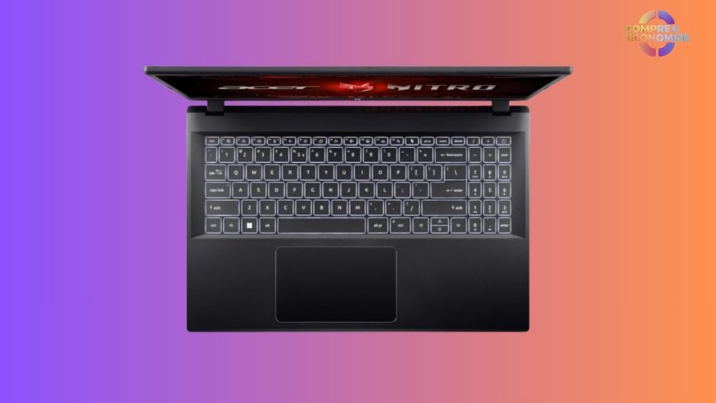 A saída de ar quente do sistema de refrigeração do Acer Nitro V15 interfere no uso confortável de um mouse externo por uma pessoa canhota?